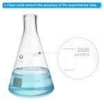 PATIKIL 2000ml Erlenmeyer Flask Set, 2 Pcs