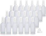 2 oz Frosted Glass Boston Round Pump Bottle Set