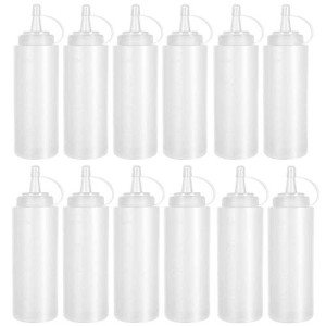 12 Pack 8 oz Plastic Squeeze Bottles