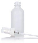 2 oz Frosted Glass Boston Round Pump Bottle Set