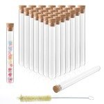 50pcs 35ml Round Bottom Glass Test Tubes Set