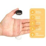Clear Glass Vials with Screw Caps - 12 Pack