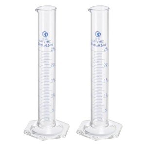 PATIKIL 25ml Borosilicate Glass Graduated Cylinders (2)
