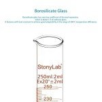 StonyLab 3-Pack 250ml Borosilicate Graduated Cylinders