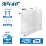 Double Acrylic Gloves Dispenser for Home or Lab