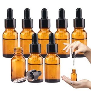 Amber Glass Dropper Bottle Set - 8 Pieces