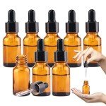 Amber Glass Dropper Bottle Set - 8 Pieces