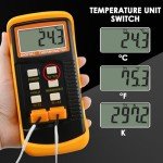 Digital K Type Thermocouple Thermometer with 4 Probes
