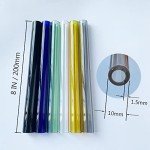 12 Pack of 8-Inch Colorful Borosilicate Glass Tubes