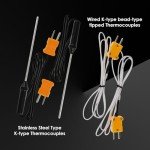 Digital K Type Thermocouple Thermometer with 4 Probes