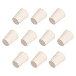 White Tapered Rubber Stopper for Lab Tubes - 10 Pcs