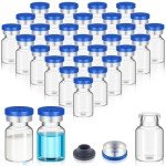 30 Pack Clear Glass Vials with Caps and Stoppers