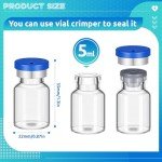 30 Pack Clear Glass Vials with Caps and Stoppers