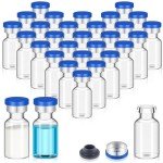 30 Pack Clear Glass Vials with Flip Caps
