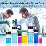 30 Pack 5ml Glass Vials with Lids for Lab