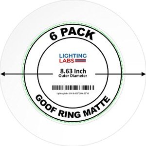 6 Pack Matte White Goof Trim Ring for 8" Lights