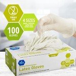 Medical Latex Examination Gloves - Large, 100 Count