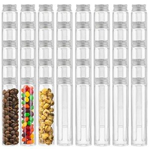 Clear Plastic Test Tubes with Caps – 40 Pack