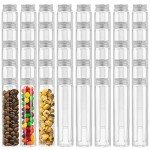 Clear Plastic Test Tubes with Caps – 40 Pack