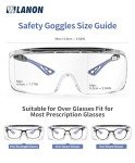 LANON Adjustable Anti-Fog Safety Glasses with UV Protection