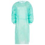 Green Disposable Isolation Gowns – Fluid Resistant, Latex-Free