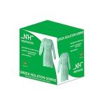 Green Disposable Isolation Gowns – Fluid Resistant, Latex-Free