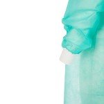 Green Disposable Isolation Gowns – Fluid Resistant, Latex-Free