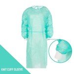 Green Disposable Isolation Gowns – Fluid Resistant, Latex-Free