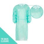 Green Disposable Isolation Gowns – Fluid Resistant, Latex-Free
