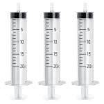 10 Pack of 20ml Plastic Syringes, No Needle