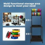 Mobile 3D Printer Stand with Filament Storage Rack