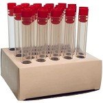 16x125mm Plastic Test Tubes with Caps & Rack