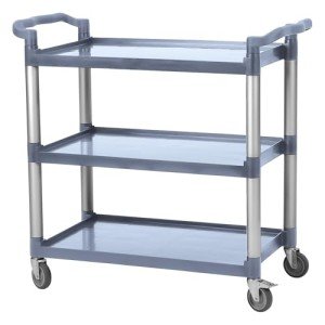Heavy Duty 3-Shelf Rolling Utility Cart - Black