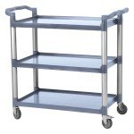 Heavy Duty 3-Shelf Rolling Utility Cart - Black