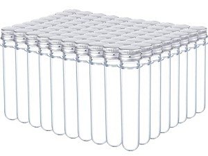80 Plastic Test Tubes with Caps - 45ml Clear