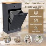 Tilt-Out Recycling Trash Bin with Drawer and Cutting Board