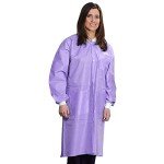 10 Disposable Purple Lab Coats - Knee Length, Large