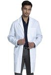 Men's 38" White Long Lab Coat with 3 Pockets