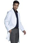 Men's 38" White Long Lab Coat with 3 Pockets