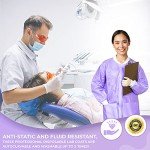 10 Disposable Purple Lab Coats - Knee Length, Large