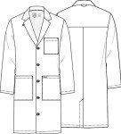 Men's 38" White Long Lab Coat with 3 Pockets