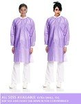 10 Disposable Purple Lab Coats - Knee Length, Large