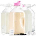 Heavy Duty 1/2 Gal Glass Milk Bottle Set