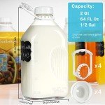 Heavy Duty 1/2 Gal Glass Milk Bottle Set