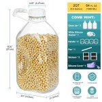 64 Oz Glass Milk Bottles with Screw Lids - 3 Pack