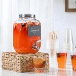 1 Gallon Glass Drink Dispenser with Stainless Steel Spigot