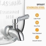 1 Gallon Glass Drink Dispenser with Stainless Steel Spigot
