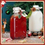 64 Oz Glass Milk Bottles with Screw Lids - 3 Pack