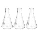PATIKIL 1000ml Borosilicate Glass Erlenmeyer Flasks - 3 Pack