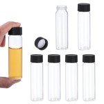 Clear Glass Vials 6-Pack with Screw Caps